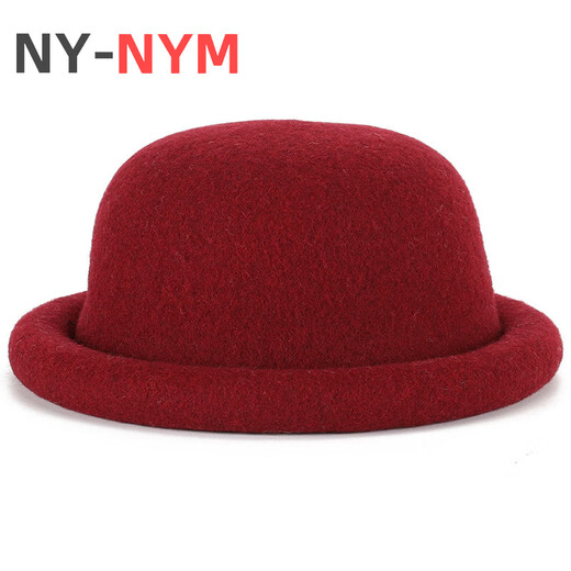 NY-NYM hat autumn and winter knitted wool dome Japanese style new versatile small head circumference ball hat curled edge cute small basin hat milk white 56-57cm