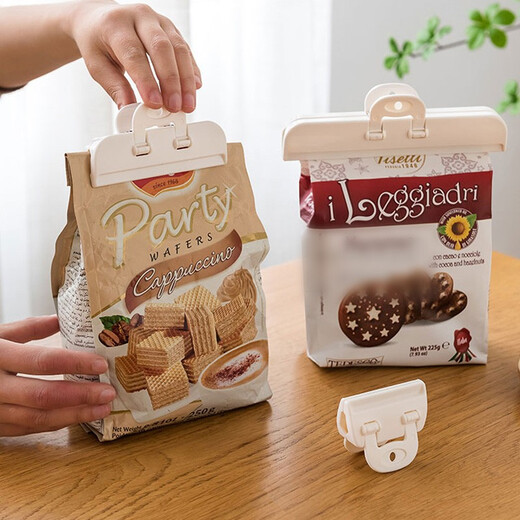 Sungsa Japanese snack bag sealing clip, fresh-keeping sealing artifact, kitchen food plastic bag clip, milk powder sealing clip, white (small + medium + large)