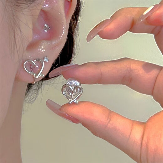 Qindu Starburst Knot Zircon Ear Clips Women's Niche Design Fashionable Earrings Temperament Versatility No Ear Holes Mosquito Repellent Disc Ear Clips Main Picture Four-piece Set Highly Recommended