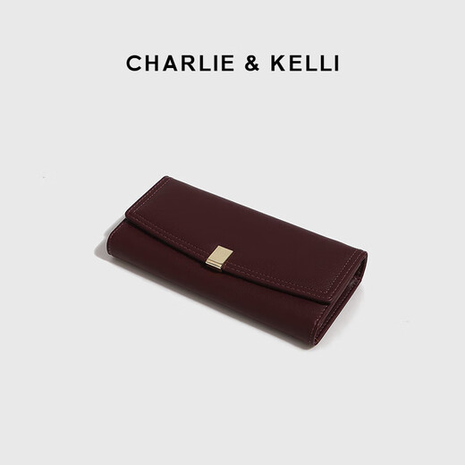 CHARLIE&KELLI brand CK light luxury bag women's bag card bag women's long wallet simple multi-card slot clutch black