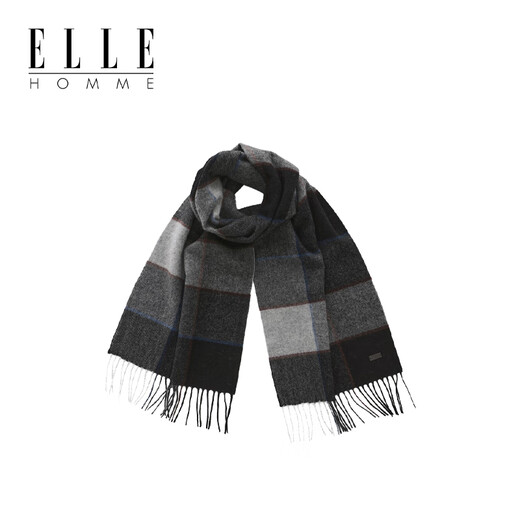 ELLE gift box 100% wool plaid scarf for men autumn and winter warm business versatile Christmas gift birthday