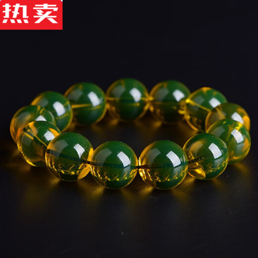 SNQP Mexican 5A water purified blue amber bracelet beeswax Buddha beads amber round bead single circle bracelet for men 24mm