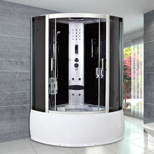 Wulang Machinery (can be installed on the door) shower room bath shower room with bathtub bathroom bathroom sauna room integrated bathtub 150*150*220cm black with steam