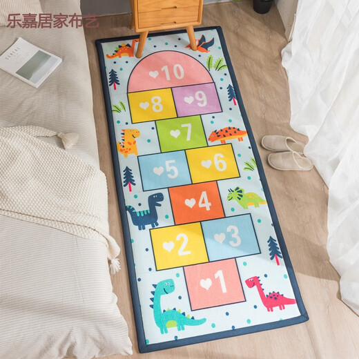 NIANJIE thickened bedside carpet baby anti-fall mat bedroom living room bay window tatami children winter Japanese style light blue width 40 long 120 cm