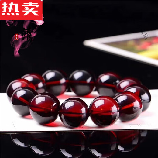 SNQP selects high-end blood amber hand beads, rosary beads, men's and women's red amber old wax original mineral toy gift bracelets, blood amber hand beads 12MM 16 pieces