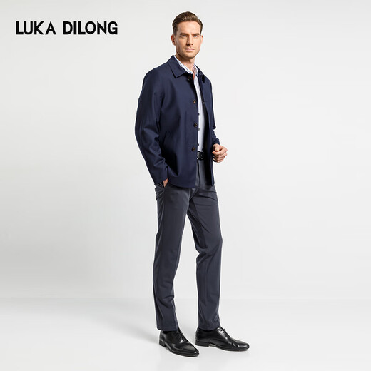 Luca Dilon 100% Sheep Wool Spring and Autumn New Light Business Executive Jacket Casual Versatile Jacket for Men Royal Blue L (50)