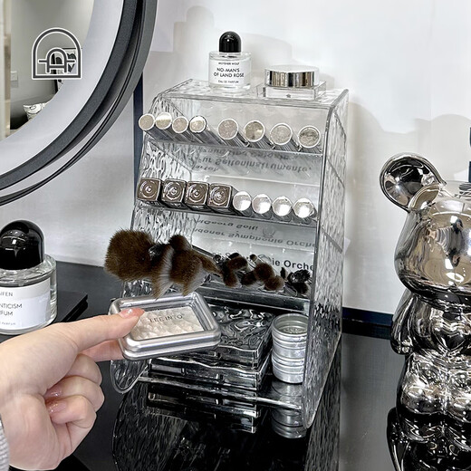 Dongha makeup brush storage barrel dressing table oblique plug-in lipstick storage rack bathroom eye shadow cosmetics storage box small + large combination