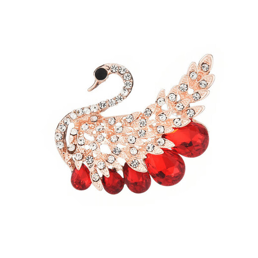 Dabuliu Korean style brooch for women, rhinestone scarf buckle, anti-exposure buckle, crystal pearl, crystal bow - Molan