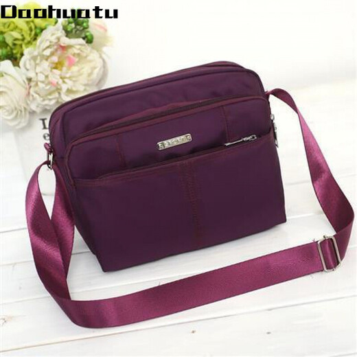 Daohuatu new nylon women's bag crossbody bag business wallet waterproof Oxford cloth bag backpack crossbody bag shoulder bag purple