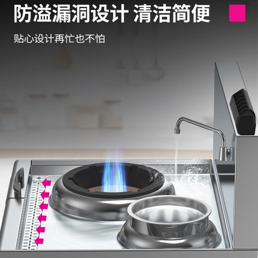 Lecon commercial gas double-head single-tail small frying stove environmentally friendly oil optional hotel canteen corporate gas stove LC-J-STD1