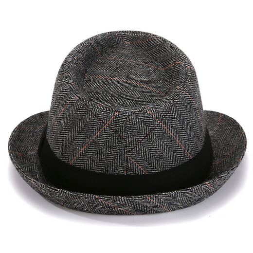 Ofandi hat men's spring and autumn dad woolen hat middle-aged and elderly gentleman hat grandpa jazz hat old man hat gray L (56-60cm)