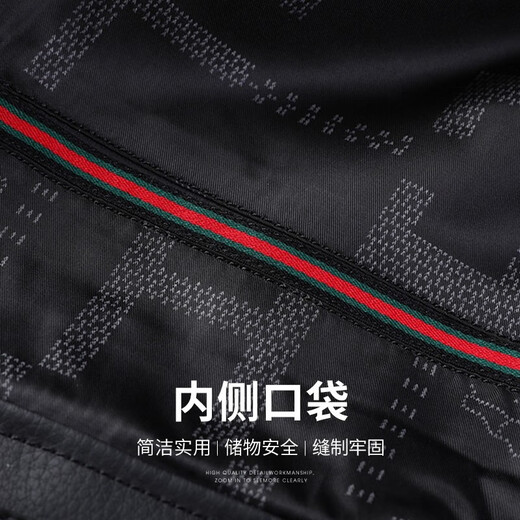 SHANSHAN leather jacket men's autumn and winter new stand-up collar anti-wrinkle wear-resistant men's leather jacket business casual young and middle-aged dad wear black L /175