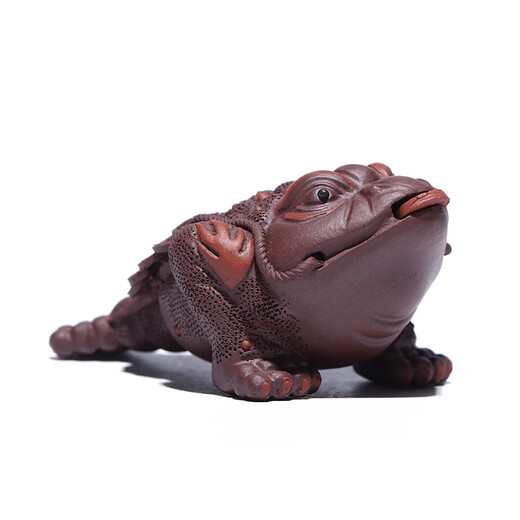 Zanghutianxia purple sand tea pet ornaments mini golden toad can be raised tea table accessories seven treasures golden toad four colors available purple clay style