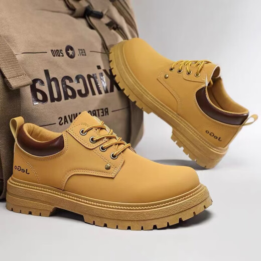 Wang Zhibu men's dirty-resistant casual shoes for spring and autumn men's work anti-slip Martin boots Chef waterproof and oil-proof workwear labor protection shoes M3 yellow [anti-slip wear-resistant] 39