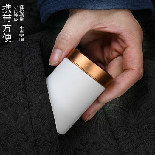 Porcelain brand tea set Ru kiln small tea can travel tea set portable mini tea sealed storage tea can ceramic portable tea box Ru kiln <alloy lid> small tea can