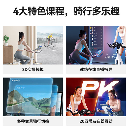 Hanma home spinning magnetically controlled silent intelligent sports weight loss fitness equipment indoor bicycle 32-speed intelligent electronically controlled resistance adjustment + LCD dial + personal fat burning course