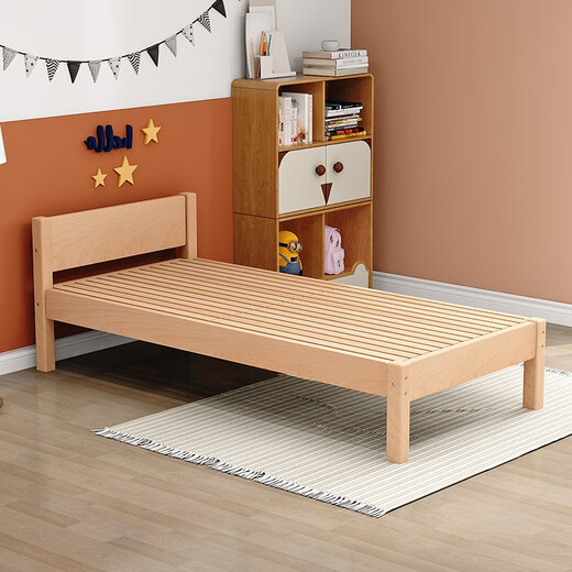 Juelebang children's bed beech single bed crib splicing bed solid wood bed small apartment splicing large bed single bed 1000mm*2000mm