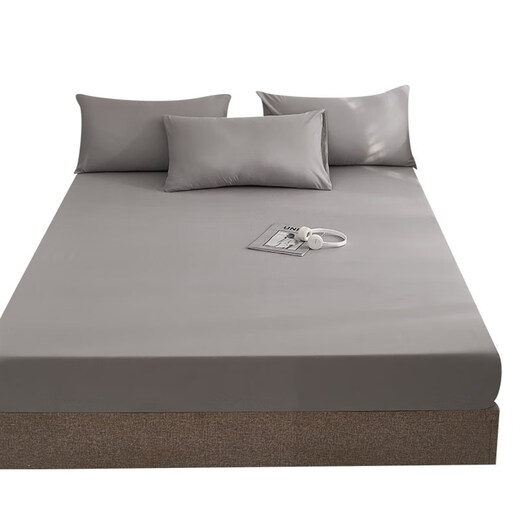 Yun-colored fitted sheet, bed cover, protective cover, mattress cover, single piece Simmons thickened non-slip all-inclusive thickened solid color fitted sheet without pilling 180cmx200cm
