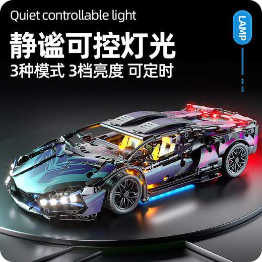 Compatible with building blocks Cyberpunk 911 Rambo Star Gini sports car children's toy remote control car model Cyber Star Rambo - static version 1314 particles