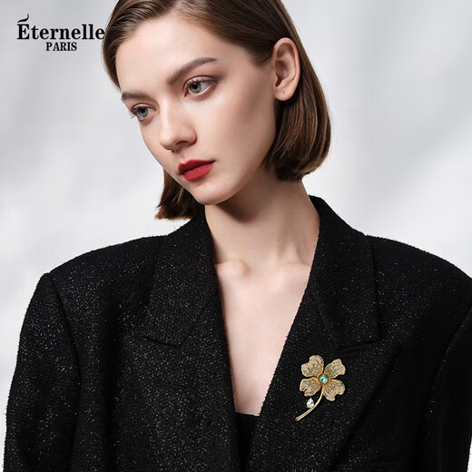 Eternelle French eternal flower brooch high-end 2025 new niche light luxury temperament corsage accessories colorful green