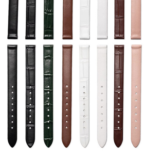 Wanchen watch with small green watch genuine leather female original model suitable for roller rose small square bracelet accessories black 10mm