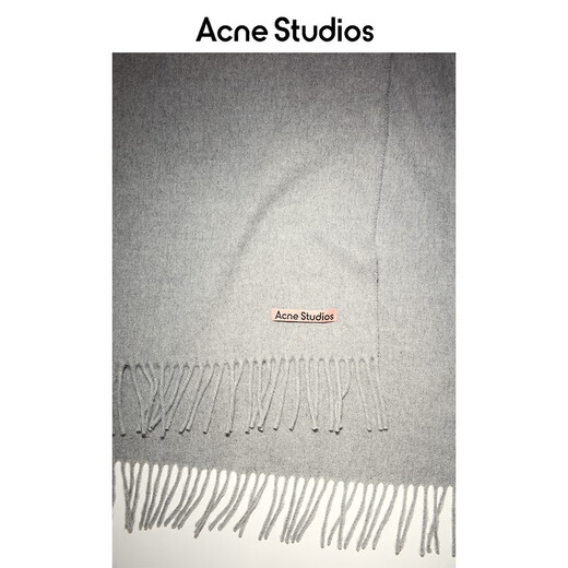 Acne Studios gift solid color fringed wool warm scarf shawl outer light heather gray