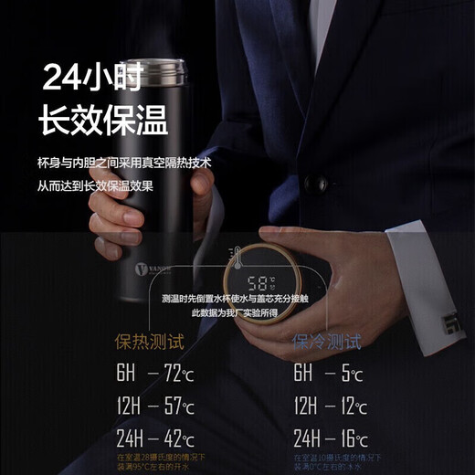 Vanow smart thermos cup men's 316 stainless steel water cup portable annual meeting custom gift box tea cup Teacher's Day gift