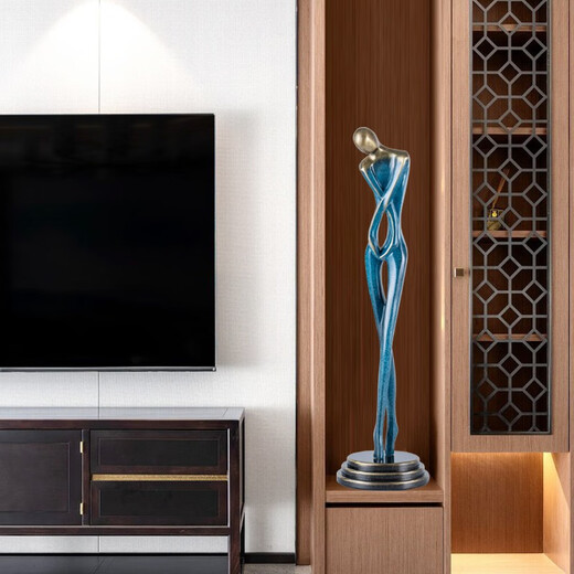 Bai Decoration Modern Sculpture Ornament Creative Abstract Figure Art Entrance Living Room TV Cabinet Decoration Du Fang Zi Appreciation (Champagne Gold 70cm)