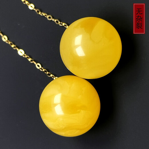 Amber School, one thing, one picture, one proof, beeswax earrings, amber jewelry, 18K gold gold earrings for women, natural unbaked color, beeswax earrings, 2.43g, 12.5mm