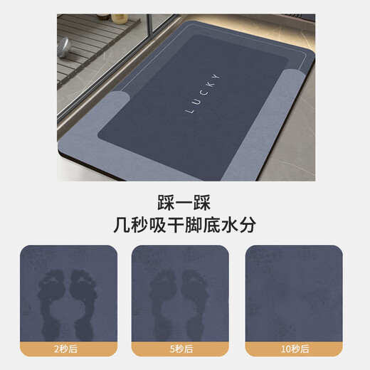 Budisi bathroom floor mat absorbs water into the kitchen bathroom toilet entrance door non-slip foot mat household mat 60*40CM