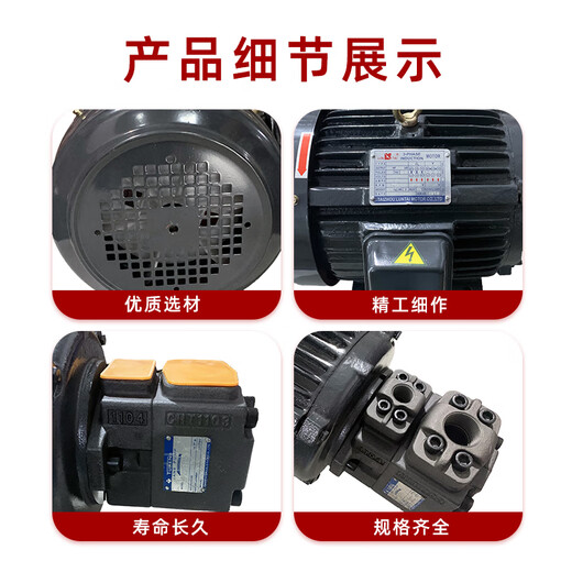 Hydraulic oil pump motor unit PV2R1+3KW5.5KW hydraulic pump assembly inner shaft motor hydraulic station accessories 22KW inner shaft motor (oil pump separately +)