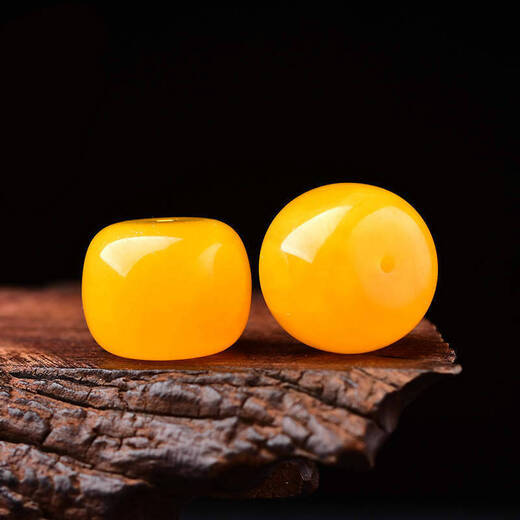 Kaximu beeswax with beads loose beads single barrel beads drum beads natural accessories beeswax top beads chicken oil yellow pier wheel beads picture color beeswax 18*14mm wheel beads single