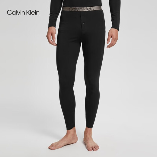 Calvin Klein Christmas Gift CK Thermal Gravity Thermal Underwear Zodiac Year New Year Red Sweat-wicking and Heating Autumn Clothes as You Like AD0002-UB1-Men's Thermal Trousers Truffle Black L
