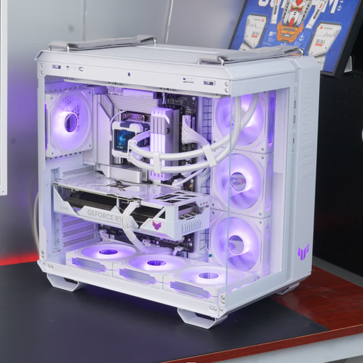 ASUS Family Bucket i7 14700KF host RTX5070Ti Fubuki host ROG Family Bucket Sun God water-cooled game live broadcast 4K rendering assembly computer complete machine Prism 4th generation fan*7