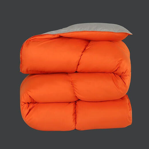 高级羽绒被95白鹅绒8斤被子羽绒被芯6斤加厚冬被10斤双人单人 橘+灰色 200x230cm双人4斤春秋被