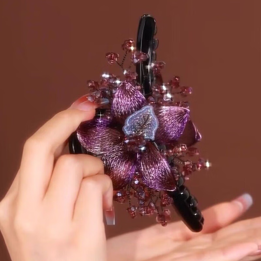 Liangshihuan High-End Retro Clip Women's 2025 New Handmade Butterfly Shark Clip Elegant Hair Clip Headwear Birthday Gift Flower Clip