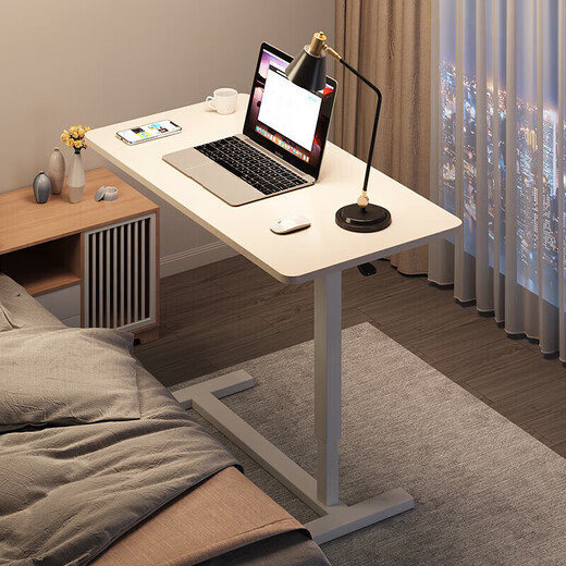 Small craftsman material bedside table movable folding lift table bedroom dormitory desk office computer table white 80*40