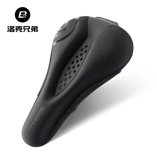 Rock Brothers bicycle seat cushion cover thickened silicone hollow men's and women's mountain bike road bike riding saddle cover black