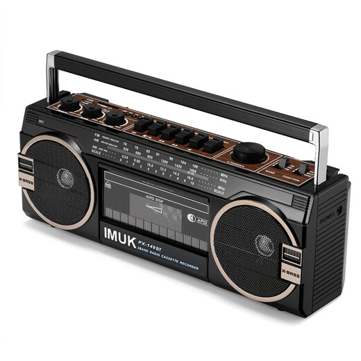 IMUK retro recorder old-fashioned tape machine U disk card Bluetooth audio multi-band Bluetooth radio 80s nostalgic retro radio recorder + 2 tapes + 8G