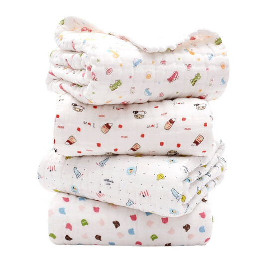 Jiafanghui 12-layer gauze bath towel baby newborn super soft cotton autumn and winter cotton absorbent bath baby quilt blanket 12-layer small bottle 110*110cm