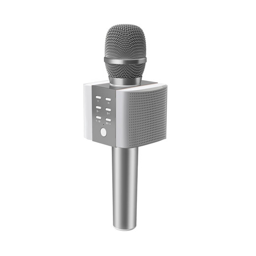 Newmine MC10 Wireless Microphone, Karaoke Microphone and Audio All-in-one Comes with Sound Card, Radio Microphone, Little Bee Amplifier Explainer, Bluetooth Singing Entertainment Artifact Treasure, Silver