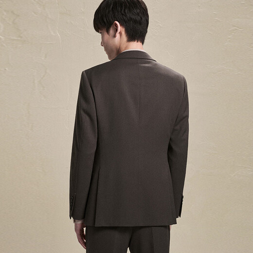 Anniversary Bird Suit Men's Choice Men's Fashionable Suit Suede Twill Wool Suit Pants Suit Gravel Twill Solid Color - Flat Button Two 48 A (175/96) / Please note waist or trousers