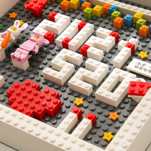 Yunya diy handmade couple gift building block photo frame wedding anniversary lover gift for girlfriend lover wife anniversary model photo frame + lamp + dustproof board