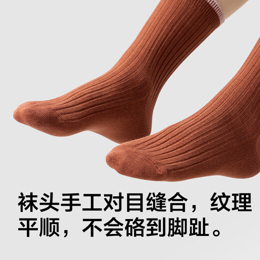 Children's socks made in Tokyo, autumn and winter girls' socks 5A antibacterial double-needle ribbed floor socks mid-tube socks 22-24CM