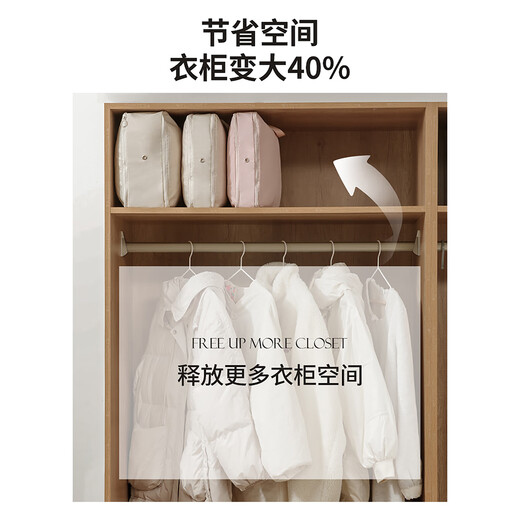 Baiyite Travel Storage Bag Portable Suitcase Clothes Down Jacket Compressible Quilt Organizer Bag Portable Clothing Bag Pink Extra Large 40*30*18cm 1 Pack