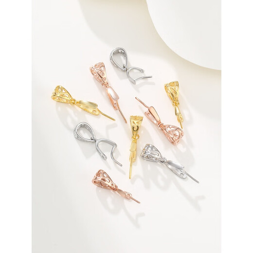 Fat Donglai's same style silver-plated 18K gold buckle head men's and women's button accessories, pendant jade buckle, jade crystal safety buckle, small gold buckle, clamp thickness 4* clamp distance 3mm