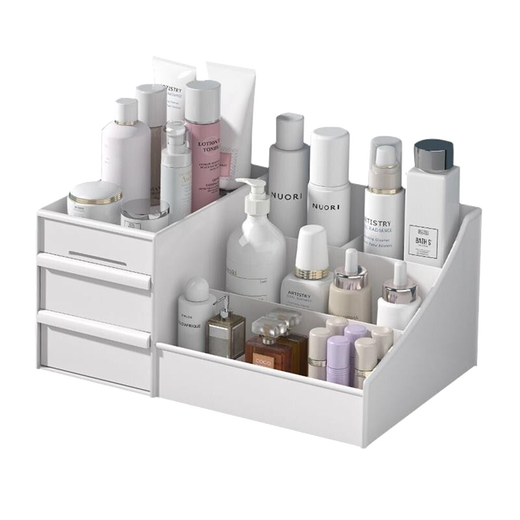 Visitor Cosmetic Box Drawer Desktop Cosmetic Storage Box Skin Care Desktop Dressing Table Mask Lipstick Storage Rack White Upgraded Cosmetic Box
