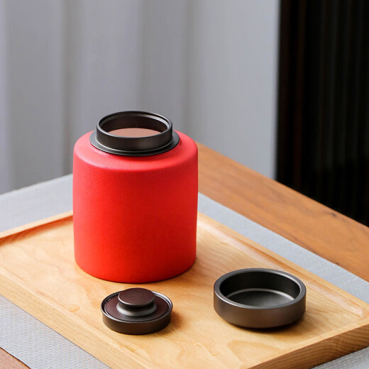 Yanyi tea can tin lid ceramic portable Pu'er tea can large tea box storage tea can Shaohua (Lu Baohong)