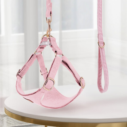 Maltese Yorkshire traction rope dog vest style harness Poodle small dog Bichon Frize Pomeranian dog walking rope Anna pink + 1.5 meters matching traction rope 2XS - ultra-small recommended weight 1-6Jin Jin equals 0.5kg