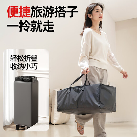 ANGI BABY crib splicing bed multi-functional folding bed can be spliced into a large bed baby rocking bed movable sleep artifact dark gray mosquito net + changing table + rocker crib splicing bed newborn gift baby comfort artifact